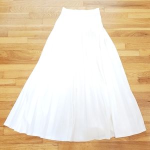 Vintage White Accordion Pleated Maxi Skirt